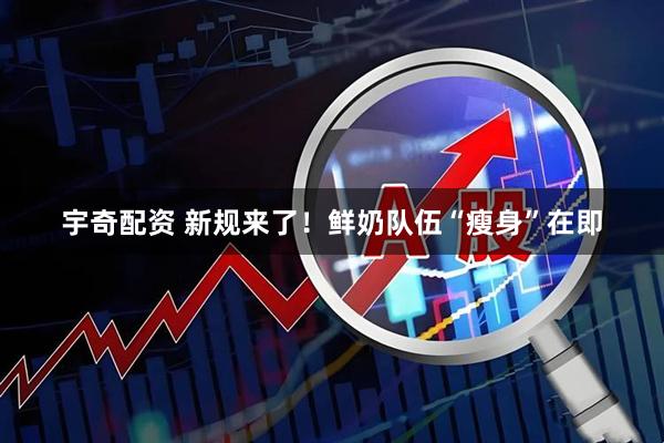 宇奇配资 新规来了！鲜奶队伍“瘦身”在即