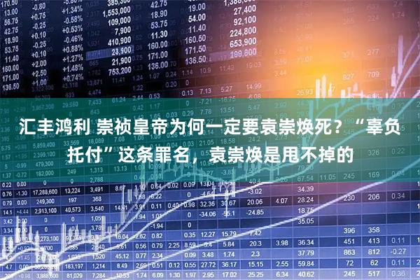 汇丰鸿利 崇祯皇帝为何一定要袁崇焕死？“辜负托付”这条罪名，袁崇焕是甩不掉的